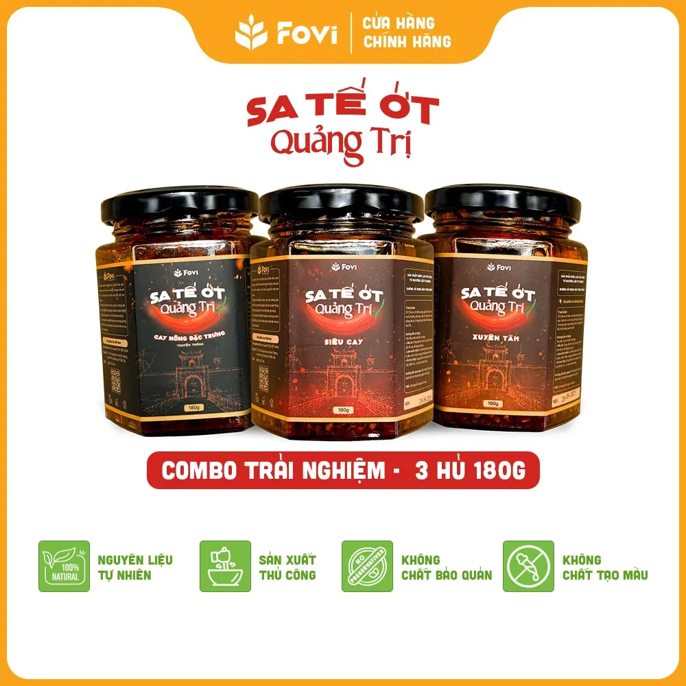 Combo Trải nghiệm 3 hũ Sa tế 180g các loại - Miễn phí ship