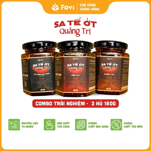 Combo Trải nghiệm 3 hũ Sa tế 180g các loại - Miễn phí ship