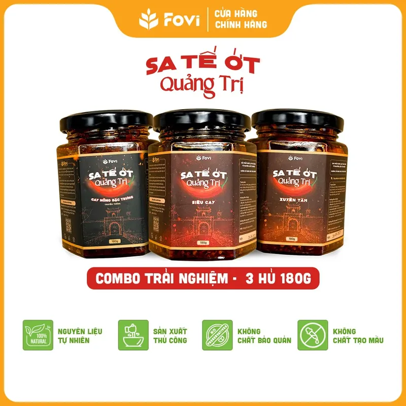 Combo Trải nghiệm 3 hũ Sa tế 180g các loại - Miễn phí ship