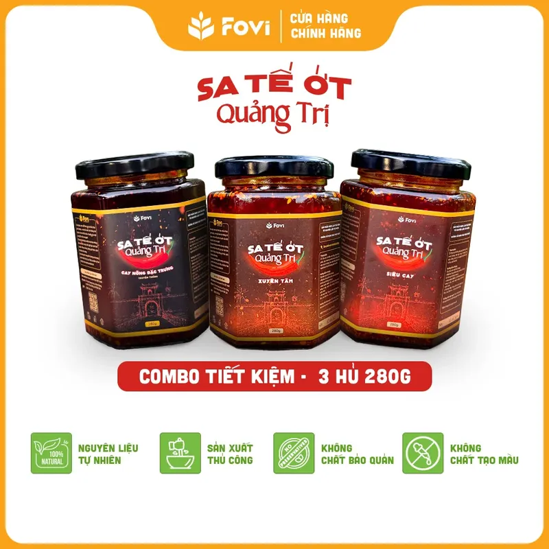 Combo Tiết Kiệm 3 hũ Sa tế 280g các loại - Giảm 25k + Miễn ship